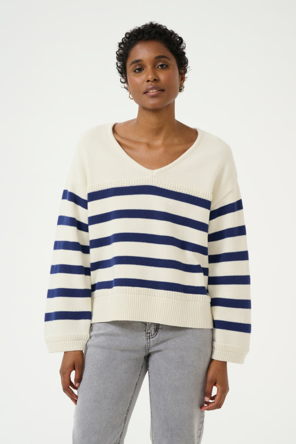 CHANDAIL RAYURES - CREAM - 10613141