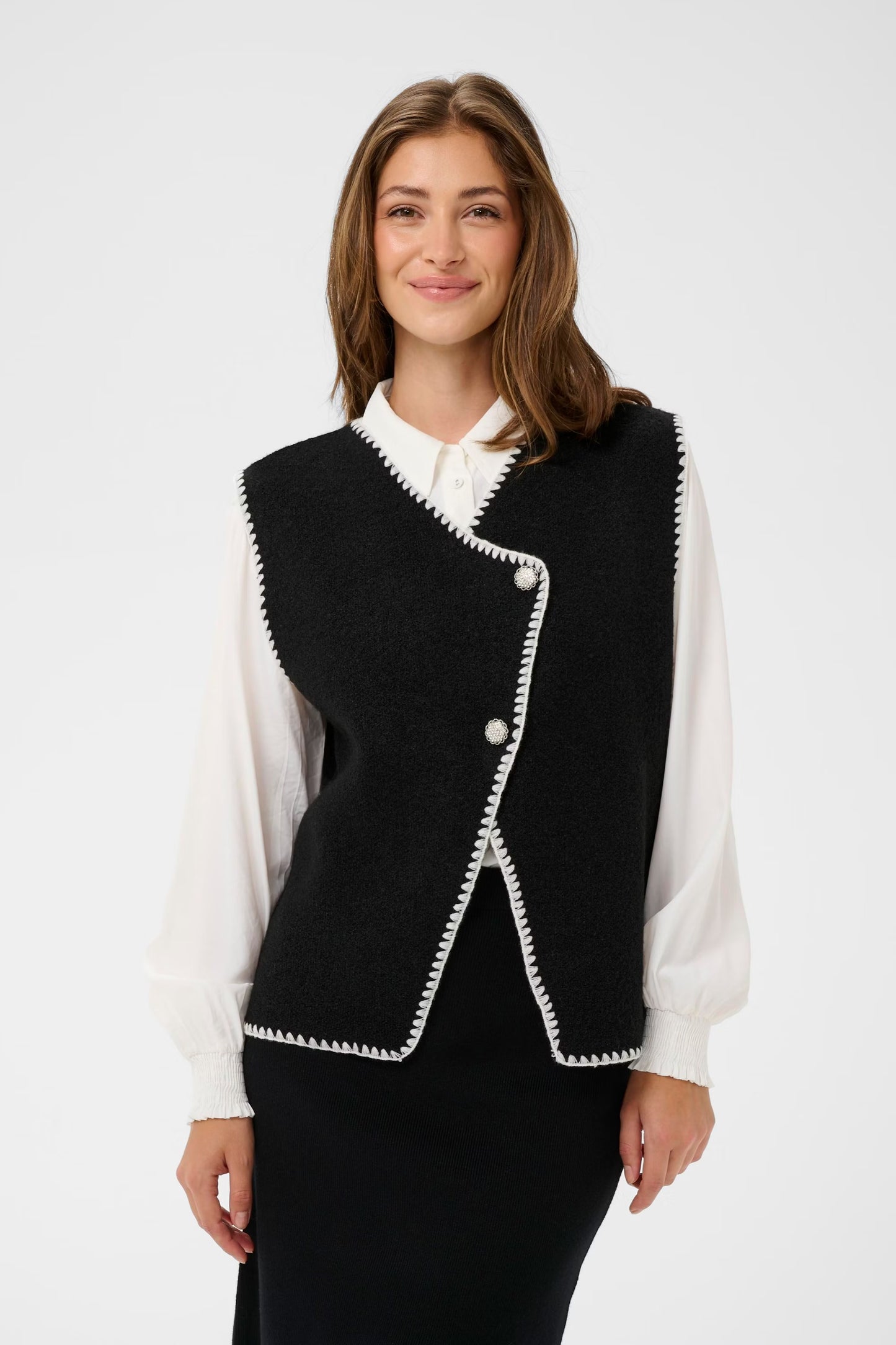 VESTE SANS MANCHE - CREAM - 10614304