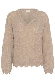 CHANDAIL COL V - CREAM - 10614326
