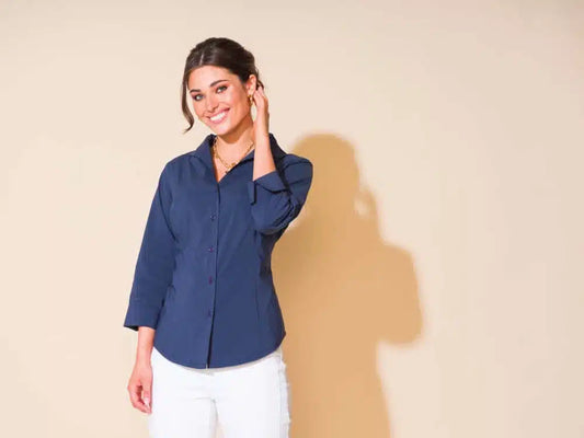 CHEMISE MANCHE 3/4 - ALISON SHERI - A43295 - 2 COULEURS