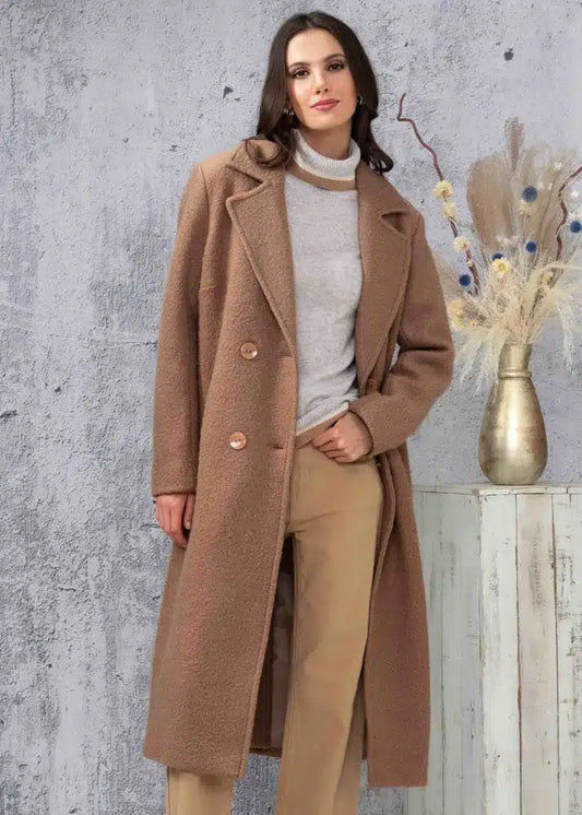 MANTEAU LONG - ALISON SHERI - A44003 - 4 COULEURS