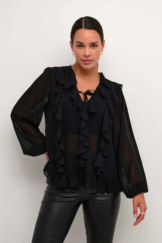 BLOUSE VOILÉ - KAFFE - 10509268