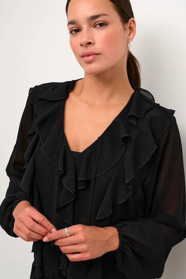 BLOUSE VOILÉ - KAFFE - 10509268