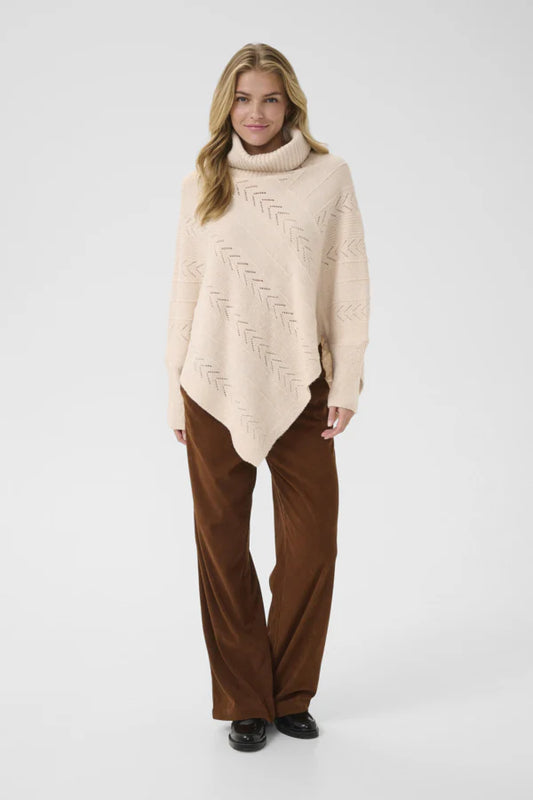 PONCHO COL ROULÉ - CREAM - 10612387