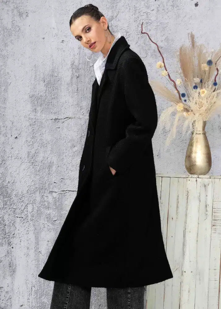 MANTEAU LONG - ALISON SHERI - A44003 - 4 COULEURS