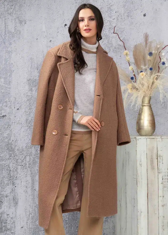 MANTEAU LONG - ALISON SHERI - A44003 - 4 COULEURS