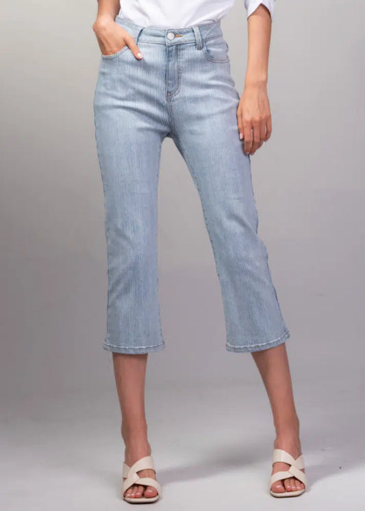 PANTALON CAPRI RAYES- ALISON SHERI- A45369