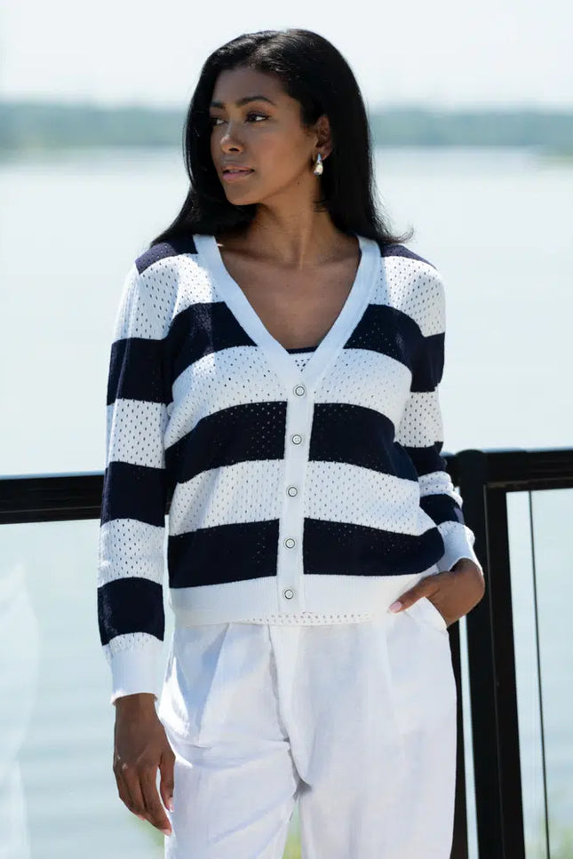 CARDIGAN RAYURES - ALISON SHERI - A45388