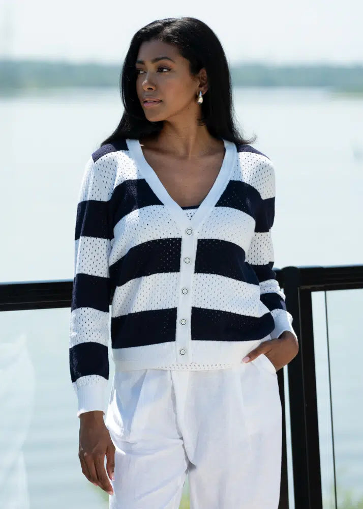 CARDIGAN RAYURES - ALISON SHERI - A45388