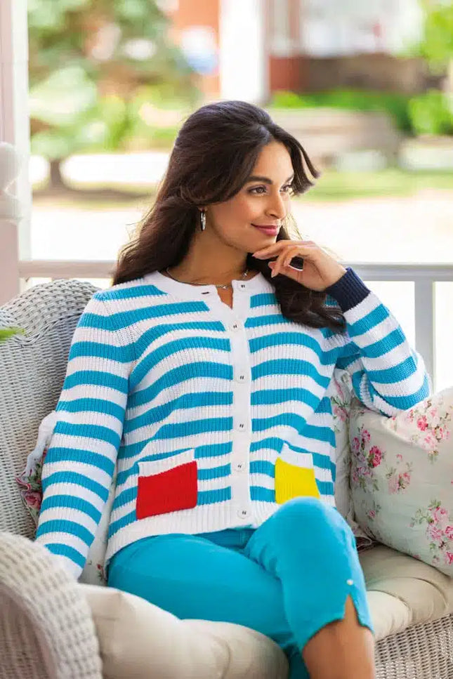 CARDIGAN RAYURES - ELENA WANG - EW32115